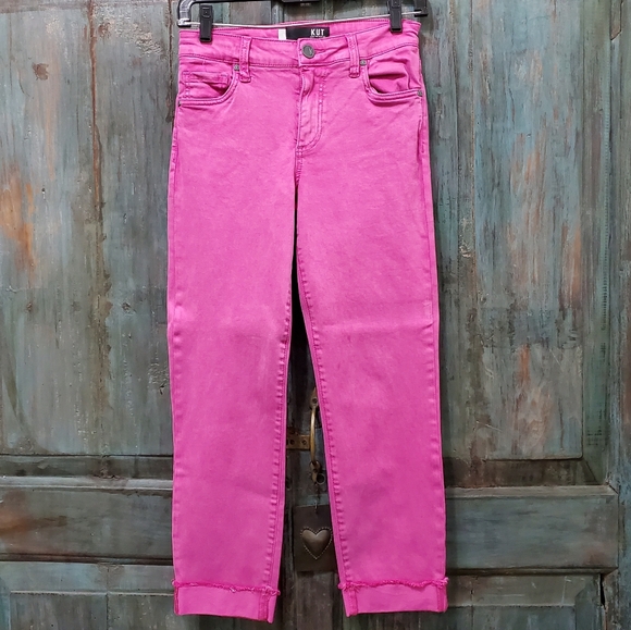 Kurt From The Kloth AMY High Rise Cropped Straight Leg Jeans, Size 0 - Picture 1 of 11